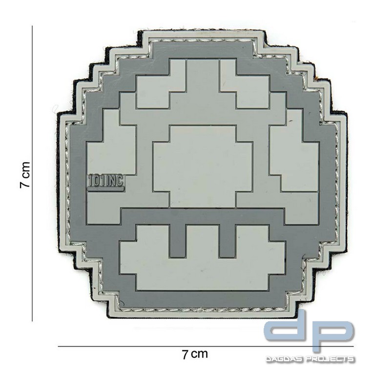 Emblem 3D PVC Mushroom grau