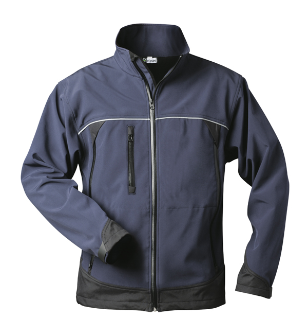 Behörden Softshell Jacke blau/schwarz mit Sonderdruck Grünes Kreuz