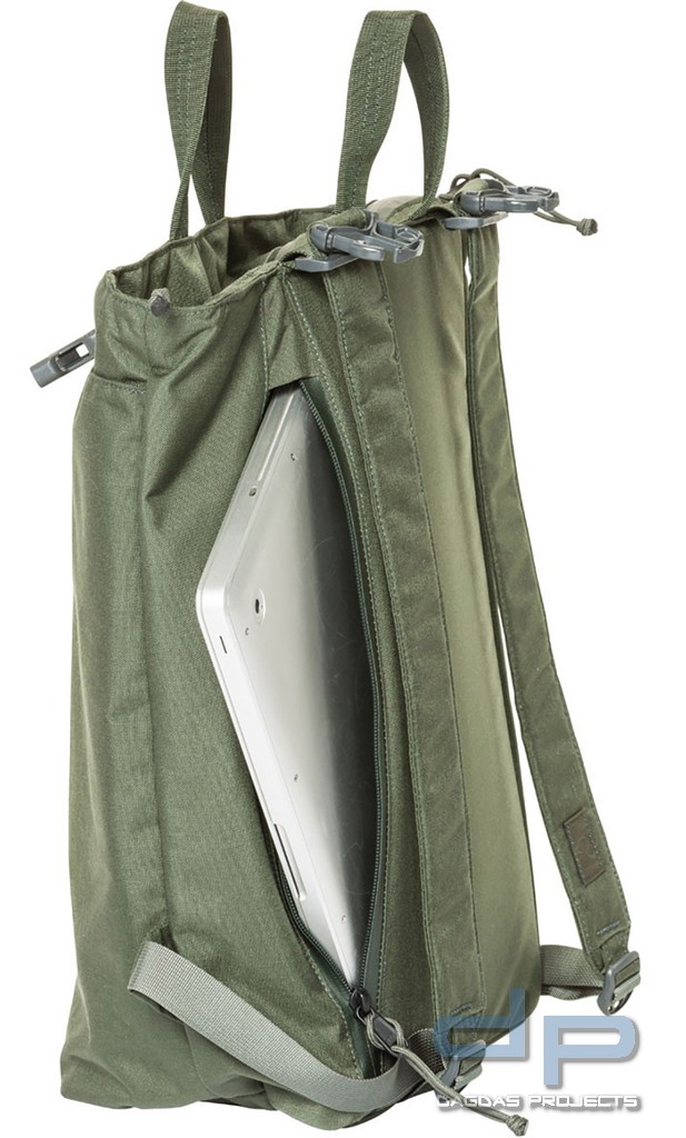 Mystery Ranch Booty Deluxe Tragetasche 21 L in Oliv und Schwarz