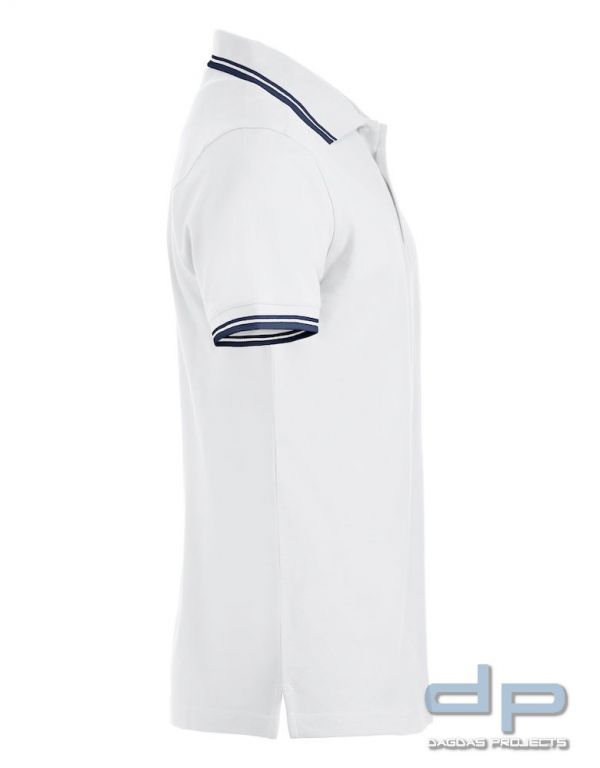 Behörden Poloshirt Piqué Weiß mit Aufdruck nach Wunsch