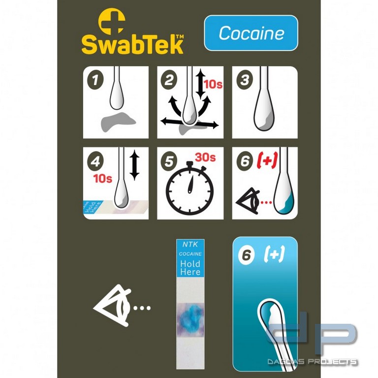 SWABTEKTM Substanz-Wischtest Kokain, Crack 100er Pack