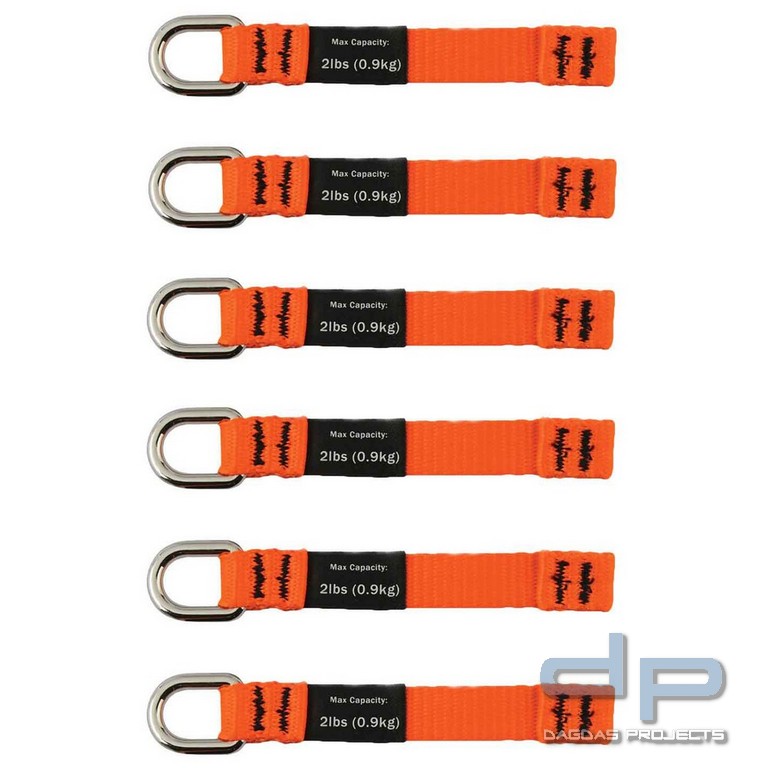Ergodyne Gewebe Tool Tails, 6er-Pack Squids 3700 in orange und schwarz