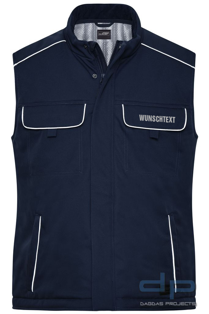 Softshell Weste gefüttert dp S-Serie in verschiedenen Farben mit Wunschaufdruck