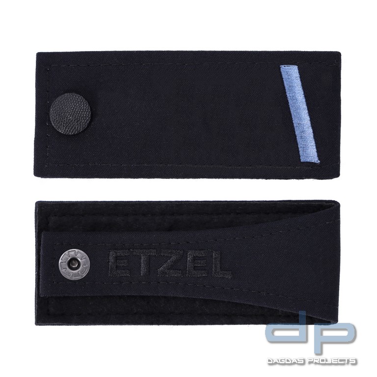 ETZEL Schulterklappen Paar mit Druckknopf Ausführung Ba-Wü 1 Balken blau