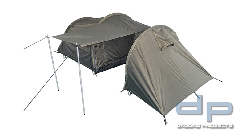 MIL-TEC 2-PERSONENZELT MIT STAURAUM 1,30 X 3,90 M