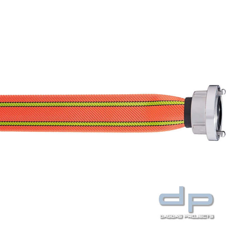 Druckschlauch TITAN X-TREME Neonorange, C42, 30 m, DIN 14811, STORZ-Kupplungen und Schutzmanschette