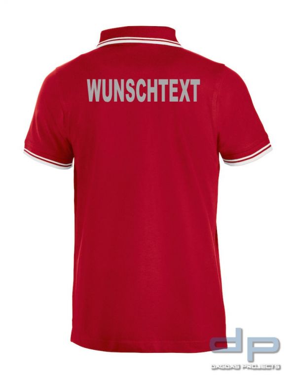 Behörden Poloshirt Piqué Rot mit Aufdruck nach Wunsch