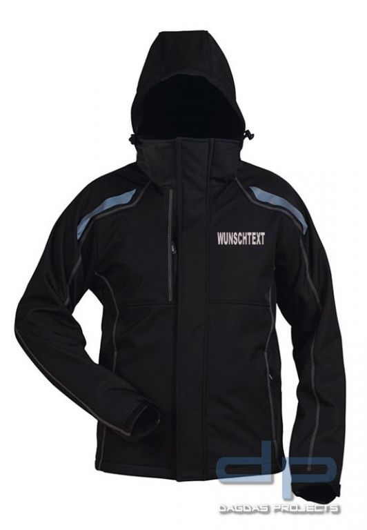 Softshell Jacke wind- und wasserdicht mit Aufdruck nach Wunsch in reflex silber