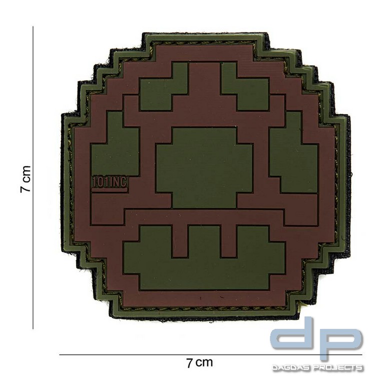 Emblem 3D PVC Mushroom grün/braun