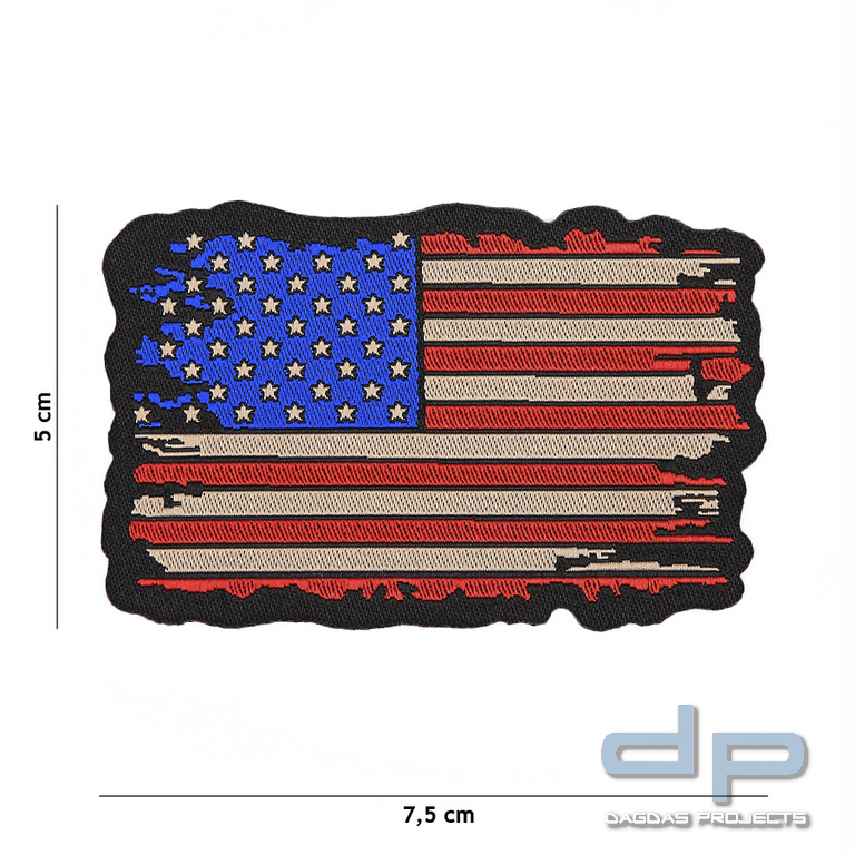 Emblem Stoff fein gewebt Flagge USA Vintage
