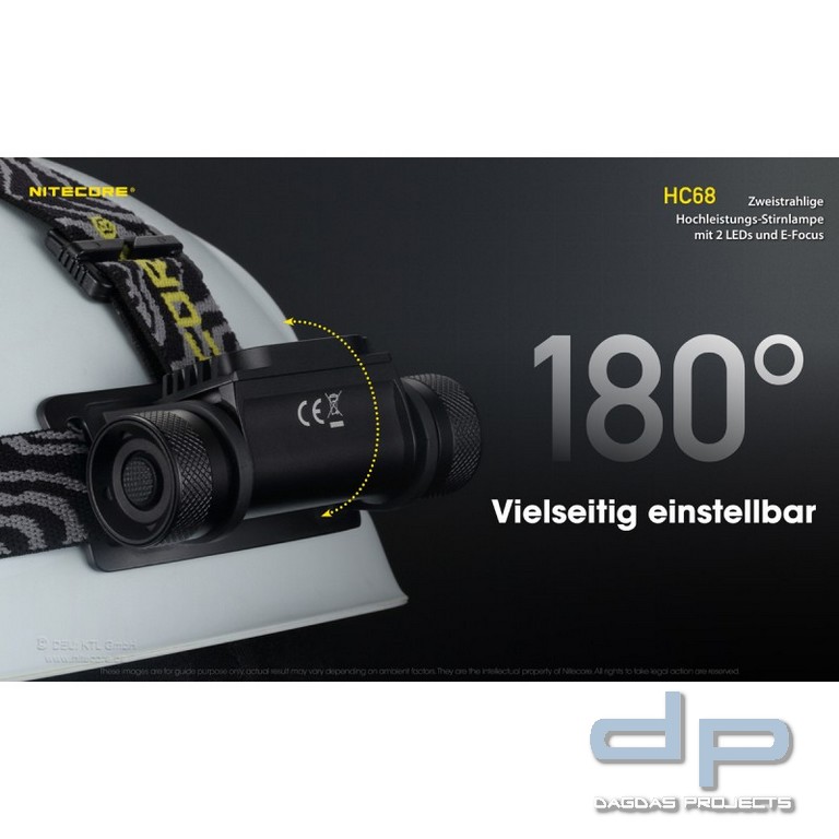 NiteCore® Kopflampe -HC68- E-Focus, inkl. Akku