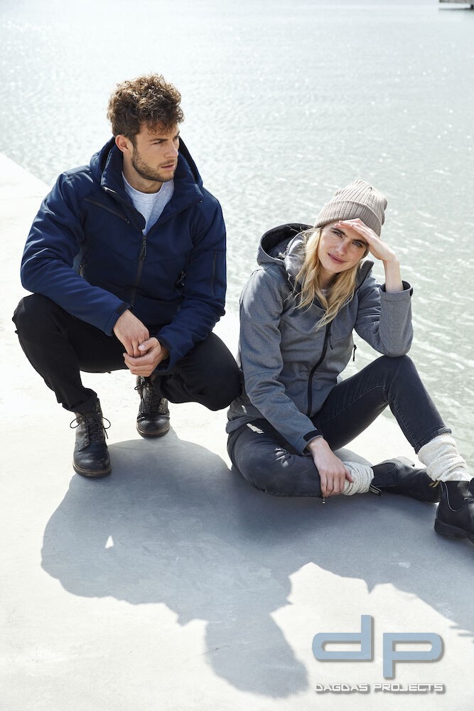 Herren Behörden Softshelljacke "Grayland" in Dark Navy mit Aufdruck nach Wunsch, Größe L