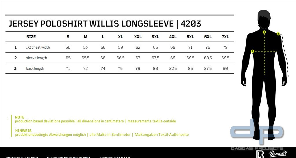 Jersey Poloshirt Willis longsleeve Brandit in Schwarz