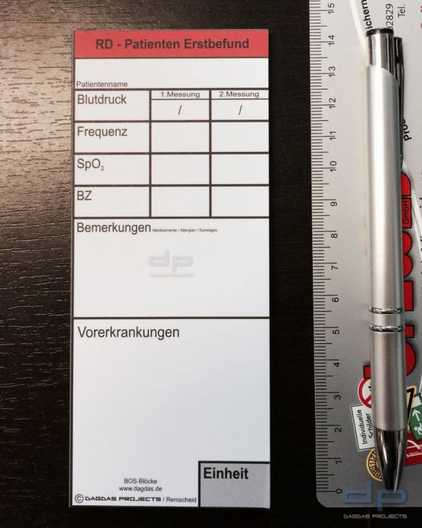 BOS-Block Dagdas Projects klein für Patienten Erstbefund 14,8 X 6,2 cm