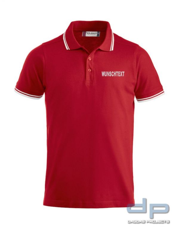Behörden Poloshirt Piqué Rot mit Aufdruck nach Wunsch