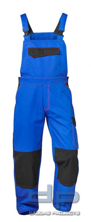 Twill Latzhose kornblau/schwarz