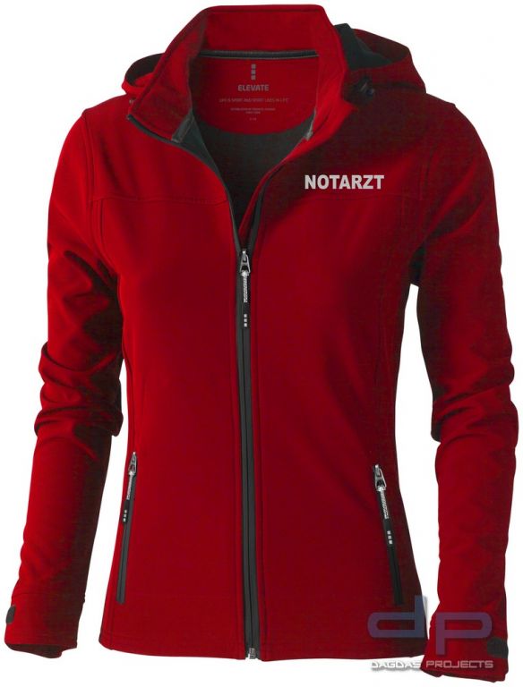 Damen Softshell Jacke tailliert in verschiedenen Farben mit Wunschtext