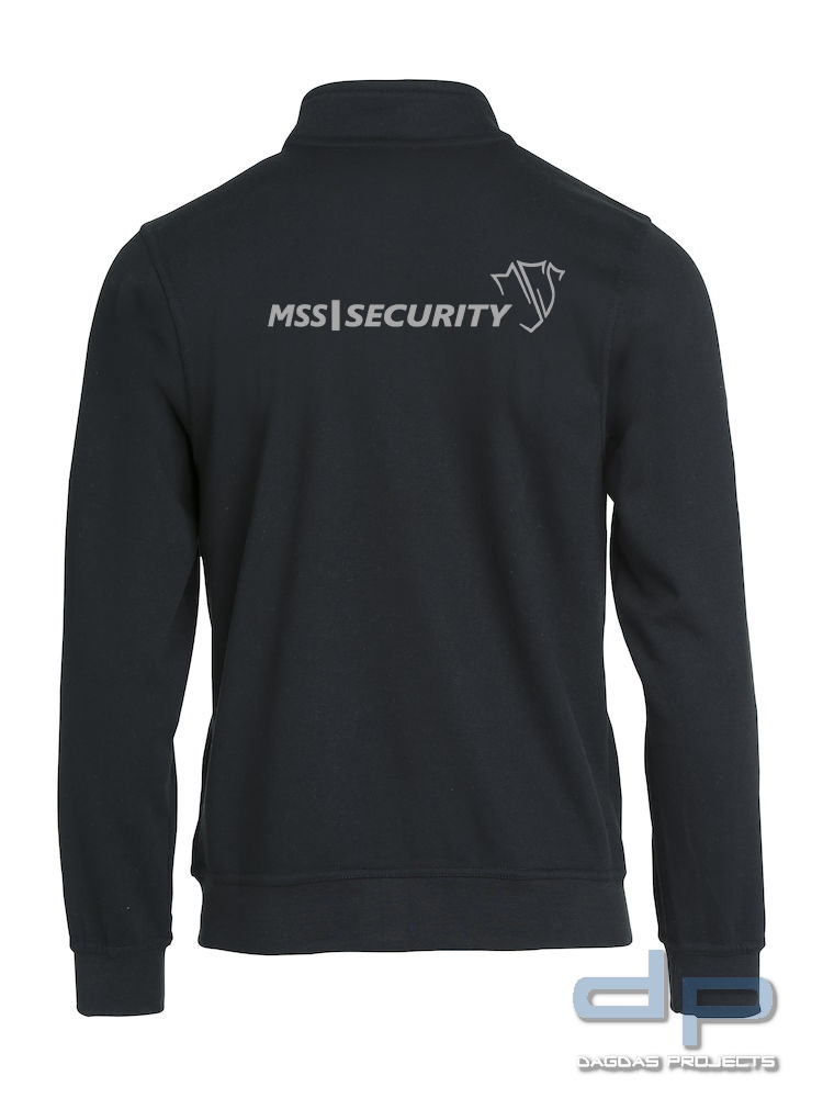 Sweat Jacke Behörde in Schwarz  mit 3 Fach Aufdruck MSS