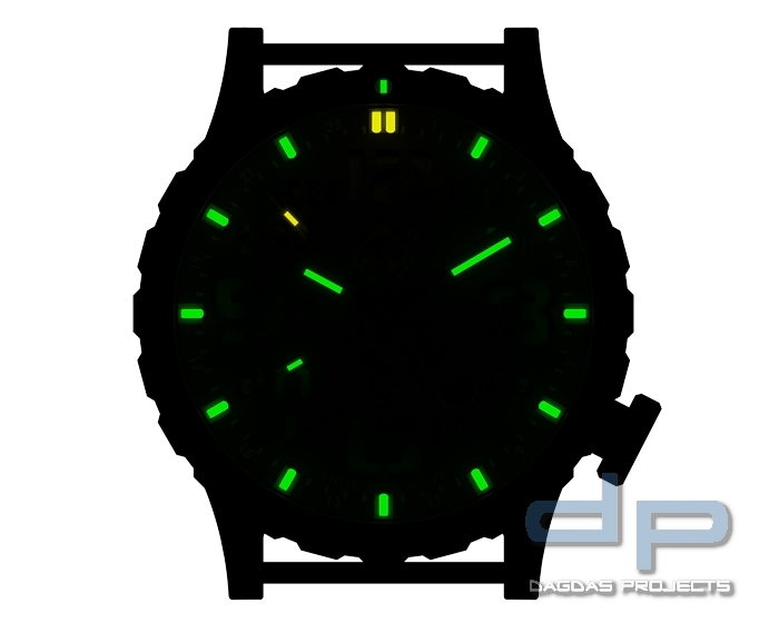 Hazard 4 Uhr Heavy Water Diver - Arid GMT Grün/ Gelb