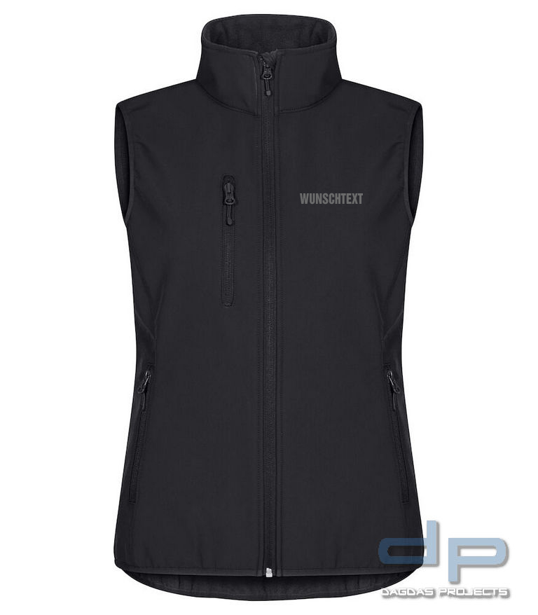 Behörden Classic Softshell Vest Lady in verschiedenen Farben mit Aufdruck nach Wunsch auf Brust und