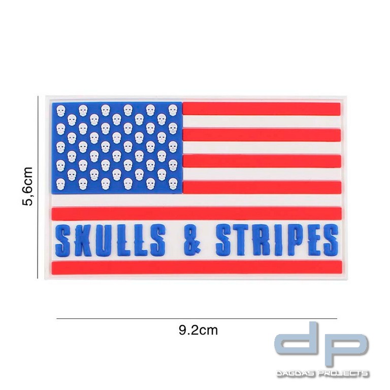 Emblem 3D PVC Skulls & stripes 50 skulls