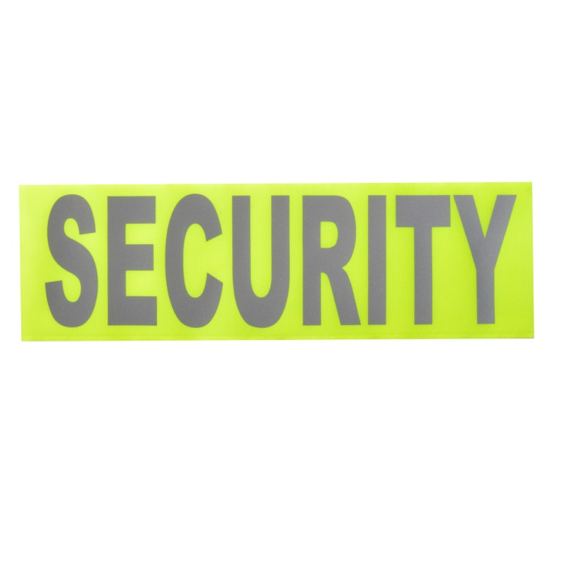 Aufschrift, reflektierend, SECURITY, 33 x 10 cm, neongelb, groß