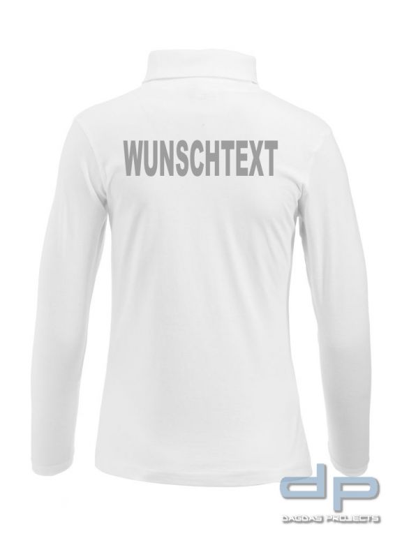 Damen Behörden Rollkragen T-Shirt mit langen Ärmeln und Aufdruck nach Wunsch