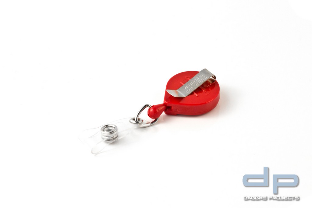 MINI-BAK ID ® - der original Kartenhalter mit Rückholautomat Clip rot