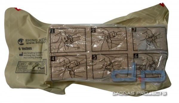 RHINO RESCUE EMERGENCY BANDAGE 6 INCHES SAND