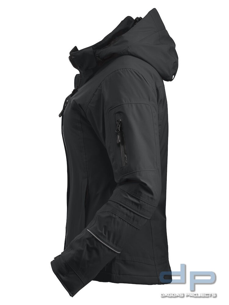 Damen Behörden Softshelljacke "Sparta" in Royalblau und Schwarz mit Aufdruck nach Wunsch