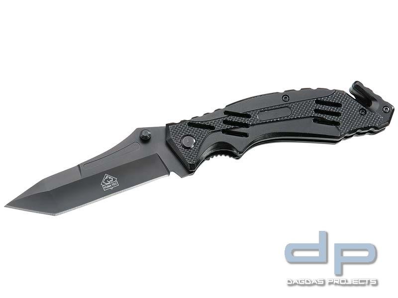 Puma TEC Einhand-Rettungsmesser, Stahl AISI 420, Aluminium-Griffschalen, Gurtschneider, Gürtelclip