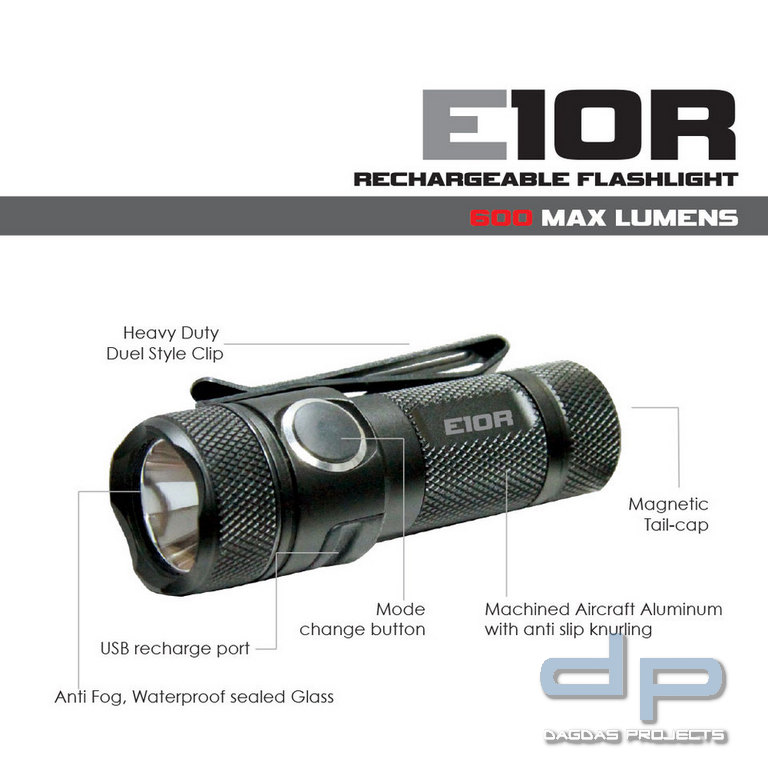 PowerTac FRlashlight E10R rechargeable