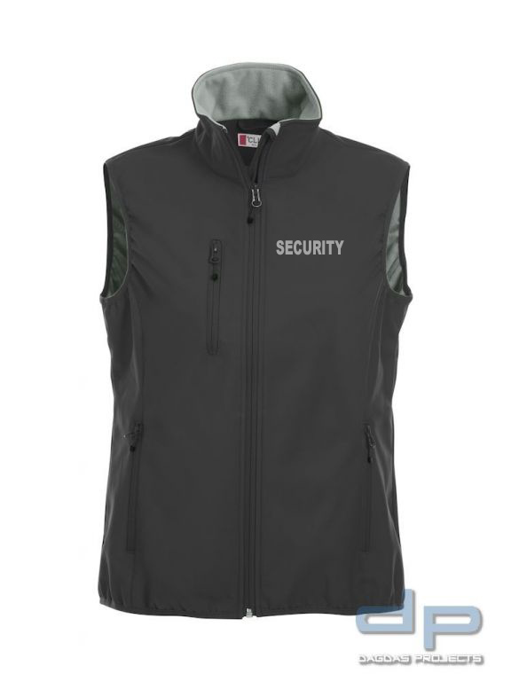 Basic Softshell Weste Ladies mit reflektierend silbernem Wunschaufdruck in verschiedenen Farben