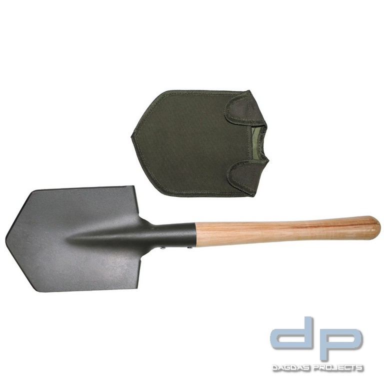 Feldspaten, Holzstiel, extra stabil, mit Tasche