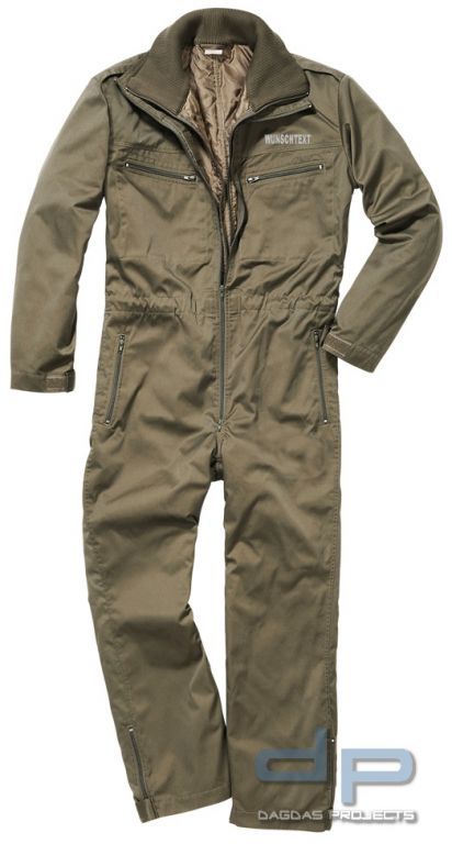 Panzerkombi herausnehmbaren Innenfutter oliv mit reflektierendem Wunschaufdruck