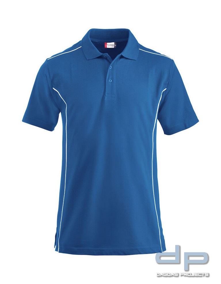 Behörden Polo Piqué Herren Hellblau mit Wunschaufdruck