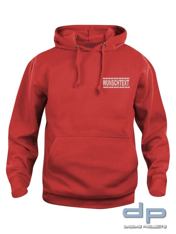Hooded Sweat mit Wunschaufdruck gestrichelte Linien in verschiedenen Farben