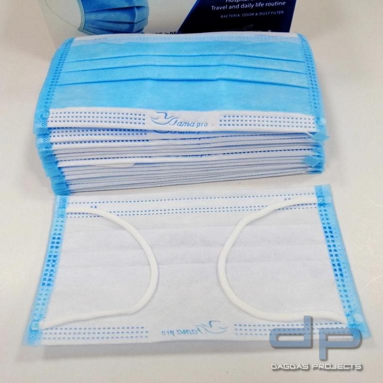 MEDIZINISCHE MUND/NASENMASKE EINWEG 4 lagig (OP-MASKE) 50 er Pack