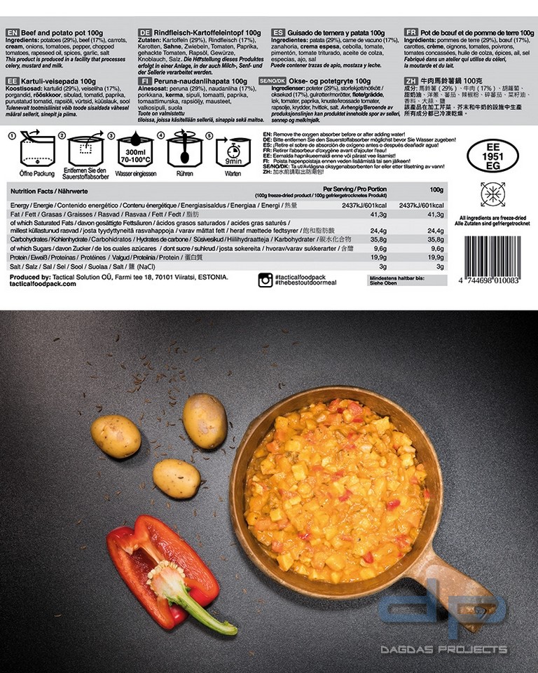 TACTICAL FOODPACK® BEEF AND POTATO POT VP2