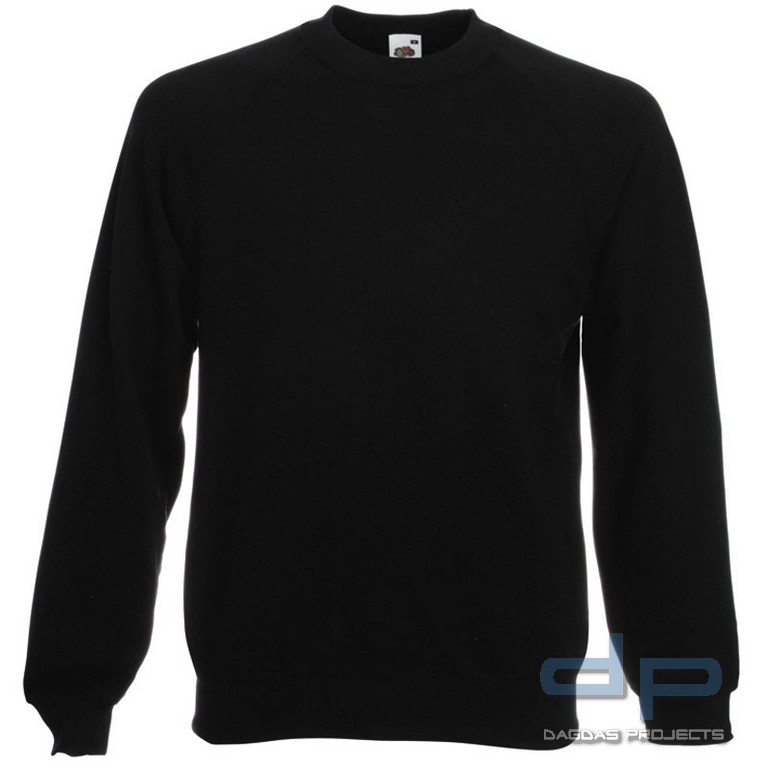 Raglan Sweat Fruit of the Loom schwarz