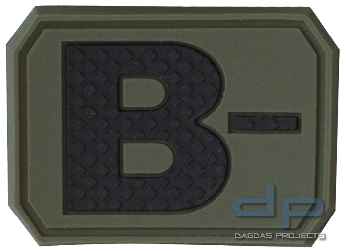 3D Blutgruppenpatch B Negativ Oliv oder Coyote