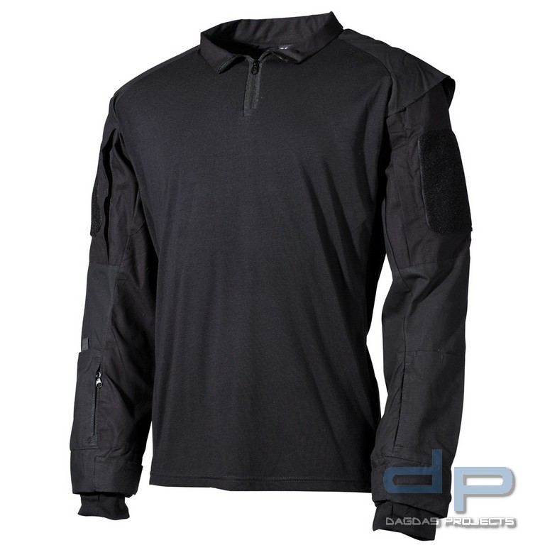 US Tactical Hemd, langarm, schwarz