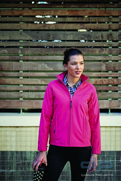 Damen Softshell Jacke Behörde in verschiedenen Farben mit Wunschaufdruck in reflex silber