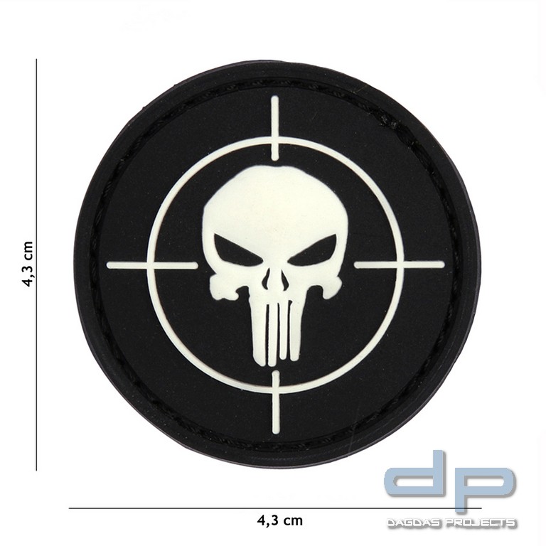 Emblem 3D PVC Punisher Visier Schwarz