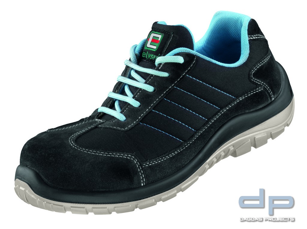Damen-Halbschuhe in Grau/Hellblau abgesetzt