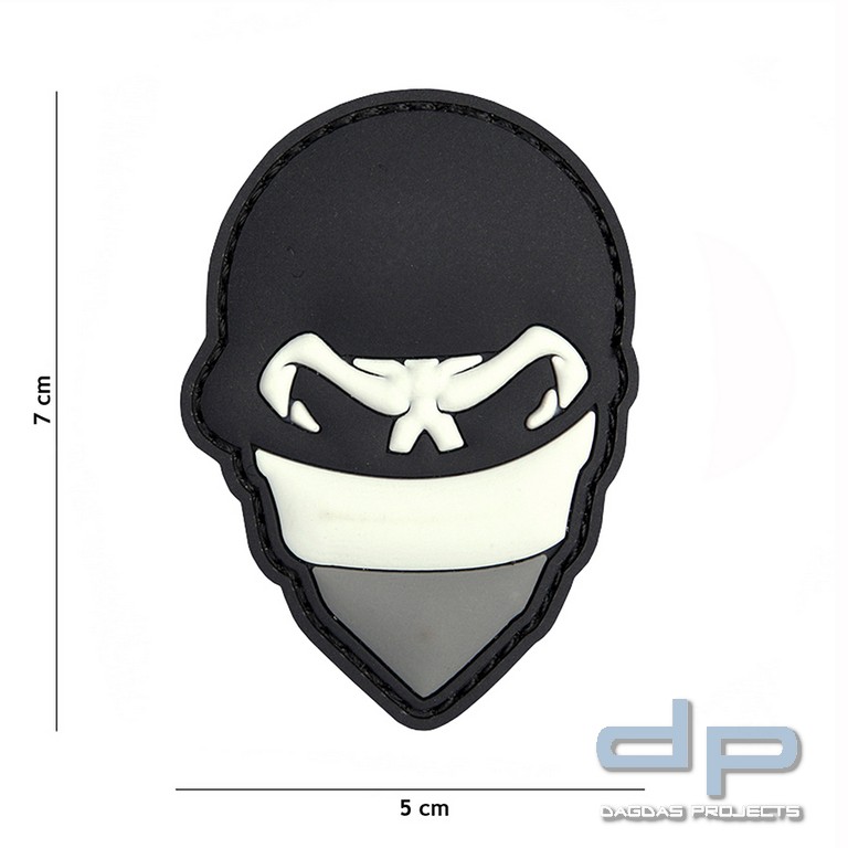 Emblem 3D PVC Polish skull balaclava grau
