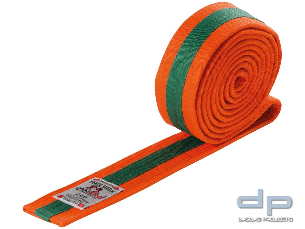 DANRHO Kinder und Jugend Kampfsportgürtel Orange/Grün/Orange