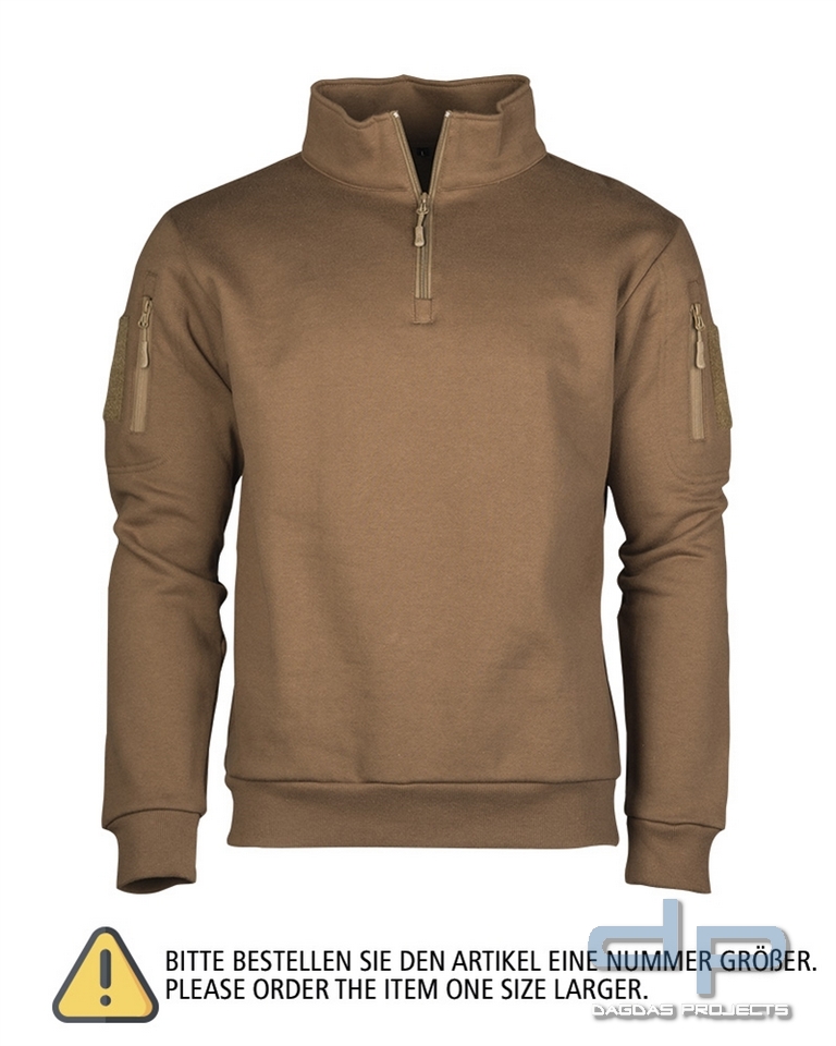 TACTICAL SWEAT-SHIRT M.ZIPPER DARK COYOTE