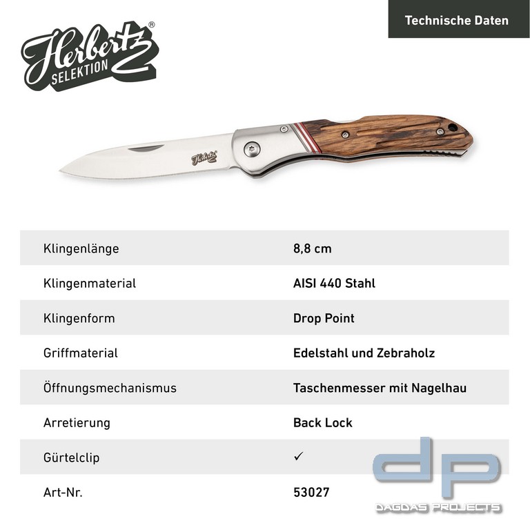 Taschenmesser Zebraholz