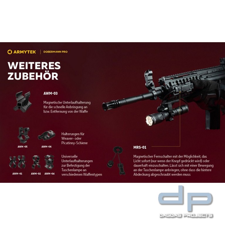 ARMYTEK Taschenlampe Dobermann Pro inkl. Akku